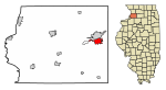 Whiteside County Illinois Incorporated and Unincorporated areas Rock Falls Highlighted